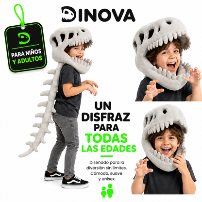 Disfraz Esqueleto de Dinosaurio Peluche — Niños y Adultos — DINOVA