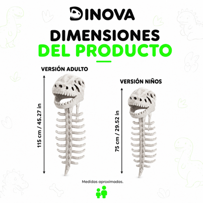 Disfraz Esqueleto de Dinosaurio Peluche — Niños y Adultos — DINOVA